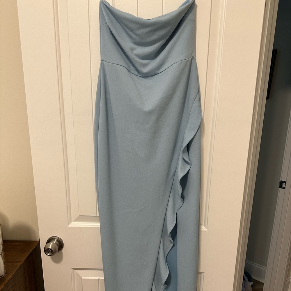 Lulu's Sky Blue Strapless Dress